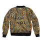 Zora Neale Hurston Sleeve Zip Bomber Jacket Bold Kente and Art Deco Pattern - I Am Not Tragically Colored - African Pride