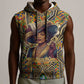 Zora Neale Hurston Sleeveless Hoodie Bold Kente and Art Deco Pattern - I Am Not Tragically Colored - African Pride
