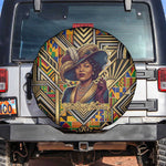 Zora Neale Hurston Spare Tire Cover Bold Kente and Art Deco Pattern - I Am Not Tragically Colored - African Pride