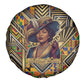 Zora Neale Hurston Spare Tire Cover Bold Kente and Art Deco Pattern - I Am Not Tragically Colored - African Pride