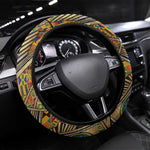 Zora Neale Hurston Steering Wheel Cover Bold Kente and Art Deco Pattern - I Am Not Tragically Colored - African Pride