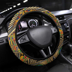 Zora Neale Hurston Steering Wheel Cover Bold Kente and Art Deco Pattern - I Am Not Tragically Colored - African Pride