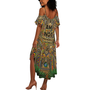 Zora Neale Hurston Summer Maxi Dress Bold Kente and Art Deco Pattern - I Am Not Tragically Colored - African Pride
