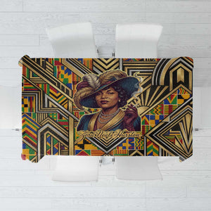 Zora Neale Hurston Tablecloth Bold Kente and Art Deco Pattern - I Am Not Tragically Colored - African Pride