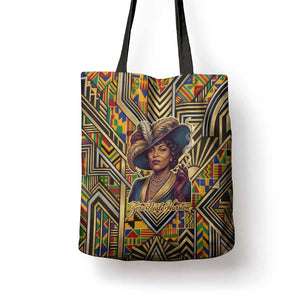 Zora Neale Hurston Tote Bag Bold Kente and Art Deco Pattern - I Am Not Tragically Colored - African Pride