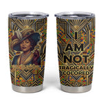 Zora Neale Hurston Tumbler Cup Bold Kente and Art Deco Pattern - I Am Not Tragically Colored - African Pride