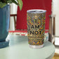 Zora Neale Hurston Tumbler Cup Bold Kente and Art Deco Pattern - I Am Not Tragically Colored - African Pride