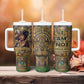 Zora Neale Hurston Tumbler With Handle Bold Kente and Art Deco Pattern - I Am Not Tragically Colored - African Pride