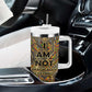 Zora Neale Hurston Tumbler With Handle Bold Kente and Art Deco Pattern - I Am Not Tragically Colored - African Pride