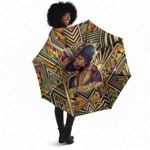 Zora Neale Hurston Umbrella Bold Kente and Art Deco Pattern - I Am Not Tragically Colored - African Pride