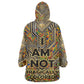 Zora Neale Hurston Wearable Blanket Hoodie Bold Kente and Art Deco Pattern - I Am Not Tragically Colored - African Pride