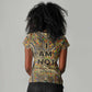 Zora Neale Hurston Women V-Neck T-Shirt Bold Kente and Art Deco Pattern - I Am Not Tragically Colored - African Pride