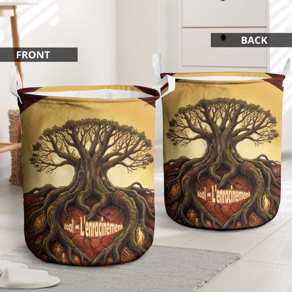 Léopold Sédar Senghor Laundry Basket Sacred Baobab Tree Design African Roots and Symbols Theme Negritude Movement - African Pride