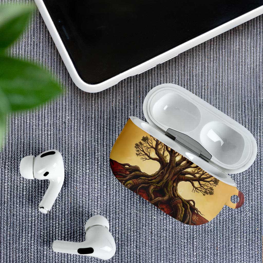 Léopold Sédar Senghor AirPods Case Sacred Baobab Tree Design African Roots and Symbols Theme Negritude Movement - African Pride