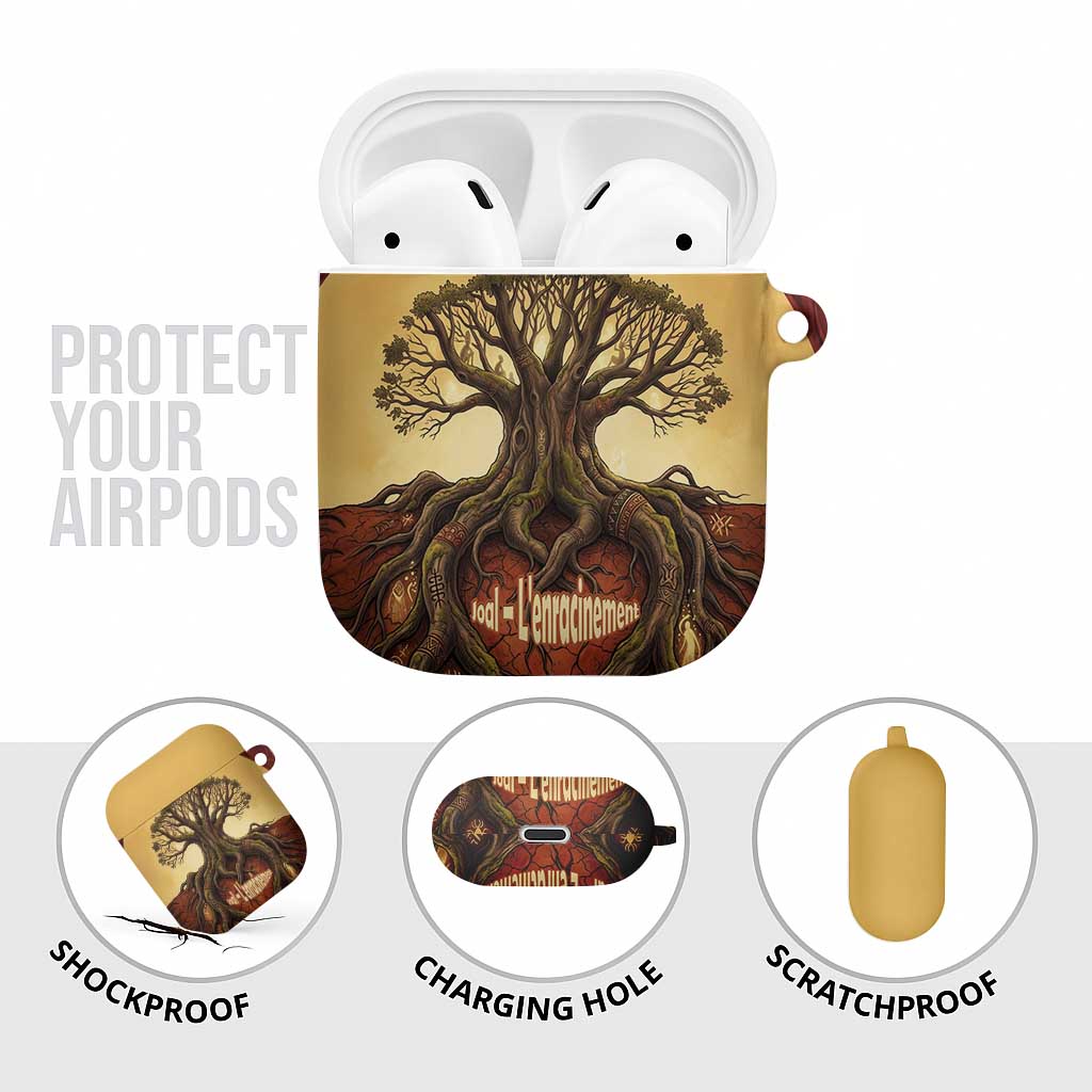 Léopold Sédar Senghor AirPods Case Sacred Baobab Tree Design African Roots and Symbols Theme Negritude Movement - African Pride