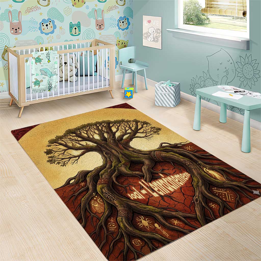 Léopold Sédar Senghor Area Rug Sacred Baobab Tree Design African Roots and Symbols Theme Negritude Movement - African Pride
