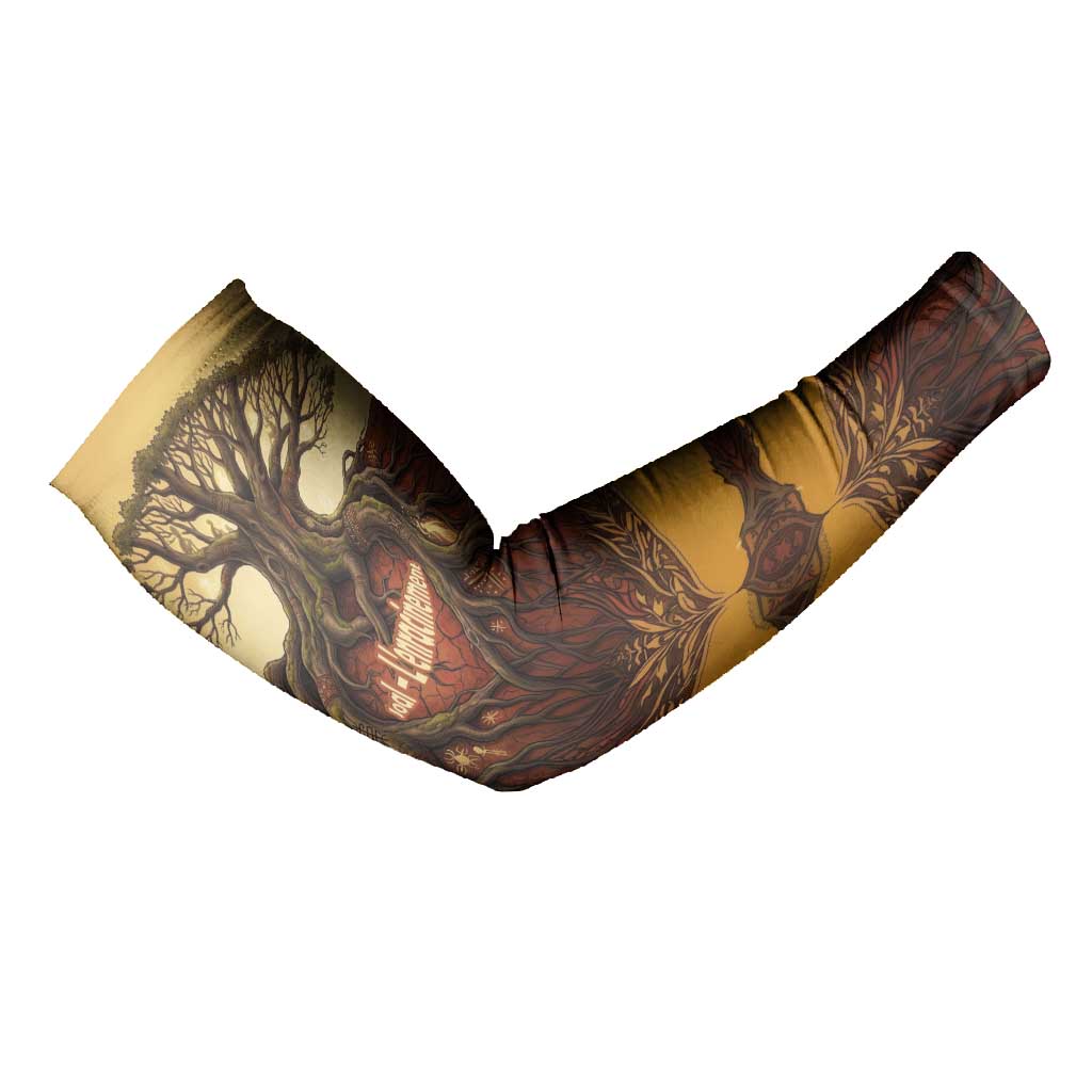 Léopold Sédar Senghor Arm Sleeves Sacred Baobab Tree Design African Roots and Symbols Theme Negritude Movement - African Pride
