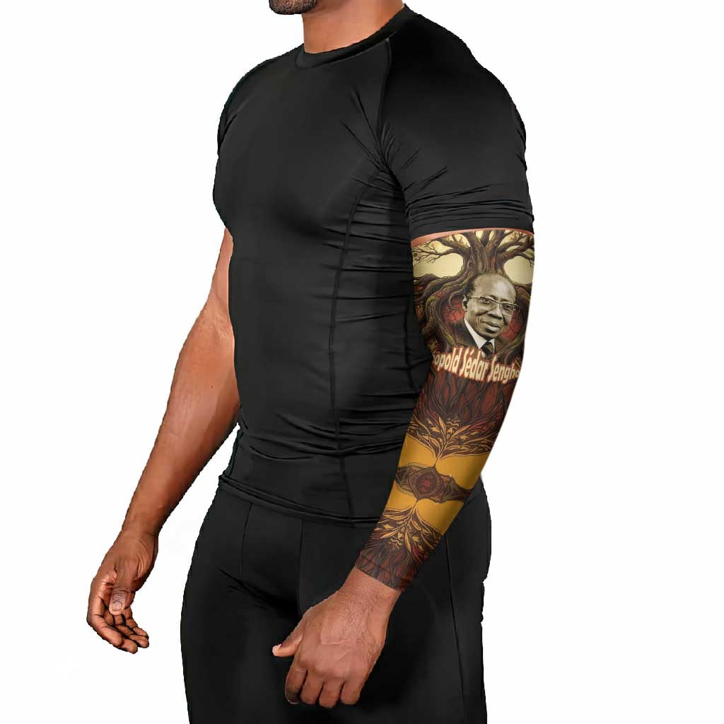 Léopold Sédar Senghor Arm Sleeves Sacred Baobab Tree Design African Roots and Symbols Theme Negritude Movement - African Pride