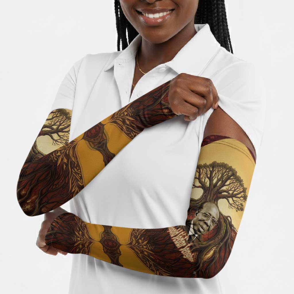 Léopold Sédar Senghor Arm Sleeves Sacred Baobab Tree Design African Roots and Symbols Theme Negritude Movement - African Pride