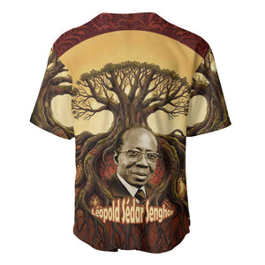 Léopold Sédar Senghor Baseball Jersey Sacred Baobab Tree Design African Roots and Symbols Theme Negritude Movement - African Pride