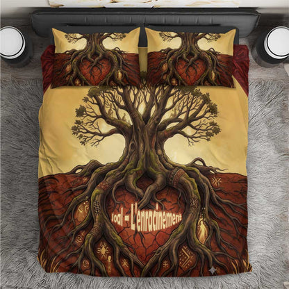 Léopold Sédar Senghor Bedding Set Sacred Baobab Tree Design African Roots and Symbols Theme Negritude Movement - African Pride