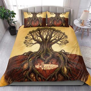 Léopold Sédar Senghor Bedding Set Sacred Baobab Tree Design African Roots and Symbols Theme Negritude Movement - African Pride