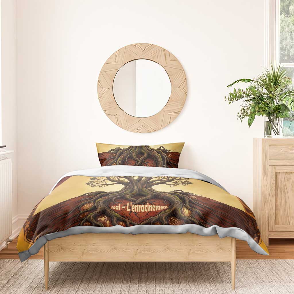 Léopold Sédar Senghor Bedding Set Sacred Baobab Tree Design African Roots and Symbols Theme Negritude Movement - African Pride