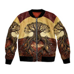 Léopold Sédar Senghor Bomber Jacket Sacred Baobab Tree Design African Roots and Symbols Theme Negritude Movement - African Pride
