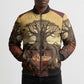 Léopold Sédar Senghor Bomber Puffer Jacket Sacred Baobab Tree Design African Roots and Symbols Theme Negritude Movement - African Pride