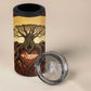 Léopold Sédar Senghor 4 in 1 Can Cooler Tumbler Sacred Baobab Tree Design African Roots and Symbols Theme Negritude Movement - African Pride