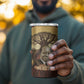 Léopold Sédar Senghor 4 in 1 Can Cooler Tumbler Sacred Baobab Tree Design African Roots and Symbols Theme Negritude Movement - African Pride