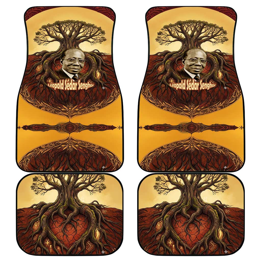 Léopold Sédar Senghor Car Mats Sacred Baobab Tree Design African Roots and Symbols Theme Negritude Movement - African Pride