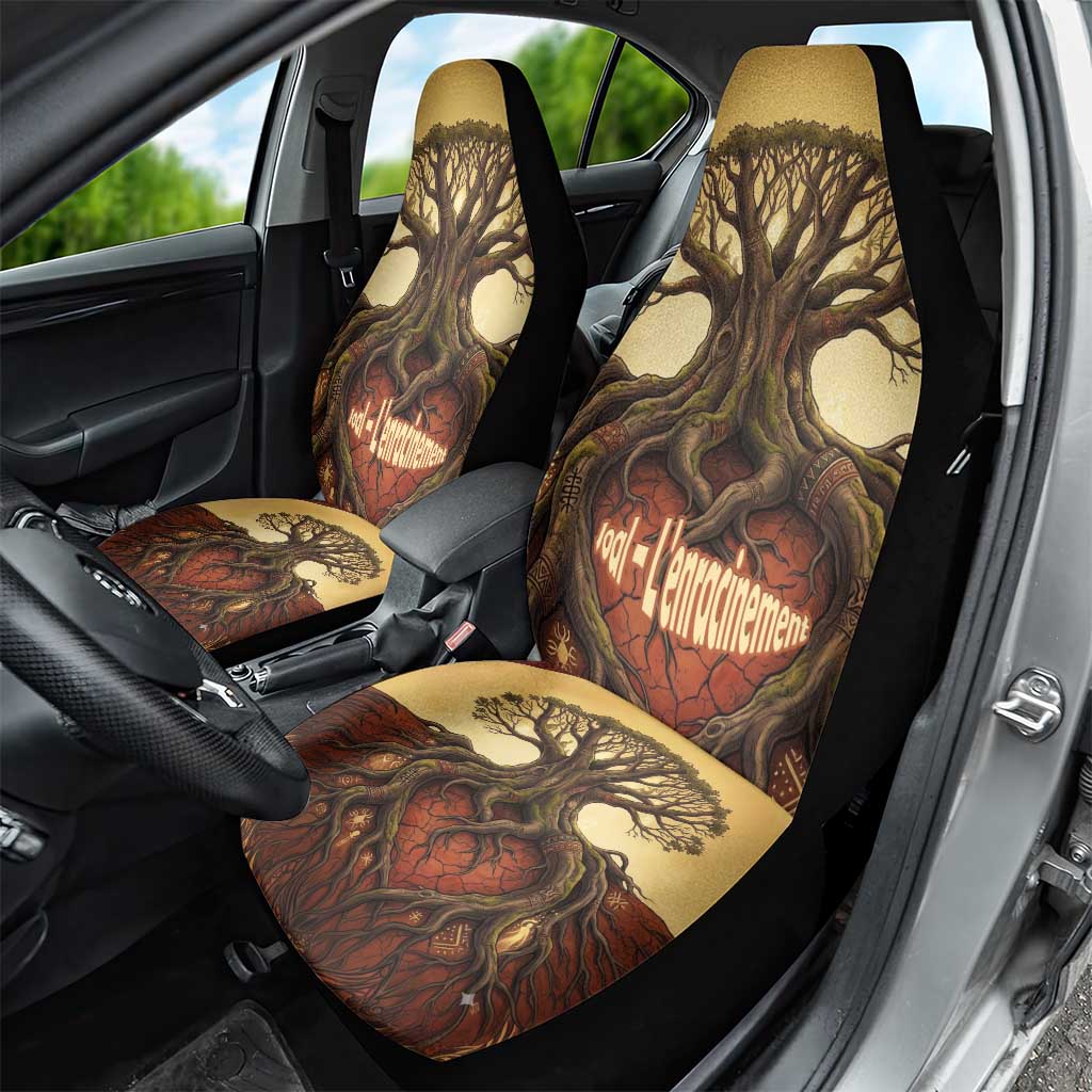 Léopold Sédar Senghor Car Seat Cover Sacred Baobab Tree Design African Roots and Symbols Theme Negritude Movement - African Pride