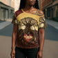 Léopold Sédar Senghor Cross Shoulder Shirt Sacred Baobab Tree Design African Roots and Symbols Theme Negritude Movement - African Pride