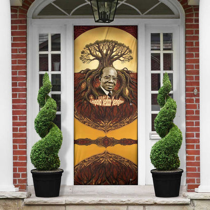Léopold Sédar Senghor Door Cover Sacred Baobab Tree Design African Roots and Symbols Theme Negritude Movement - African Pride