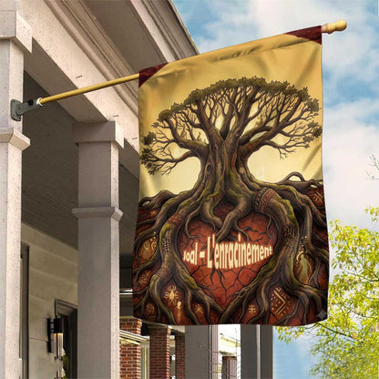 Léopold Sédar Senghor Garden Flag Sacred Baobab Tree Design African Roots and Symbols Theme Negritude Movement - African Pride