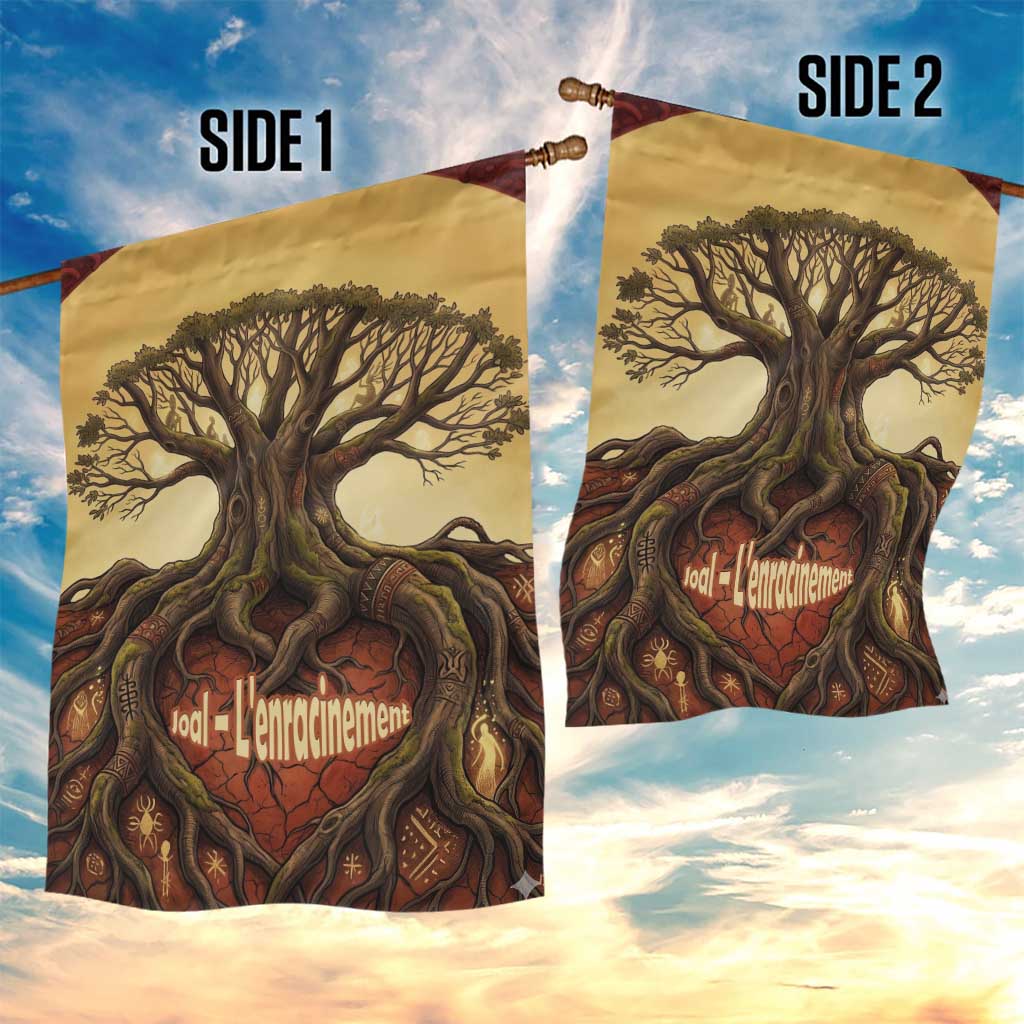 Léopold Sédar Senghor Garden Flag Sacred Baobab Tree Design African Roots and Symbols Theme Negritude Movement - African Pride