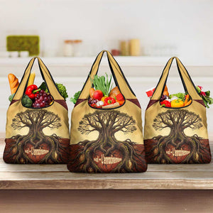 Léopold Sédar Senghor Grocery Bag Sacred Baobab Tree Design African Roots and Symbols Theme Negritude Movement - African Pride