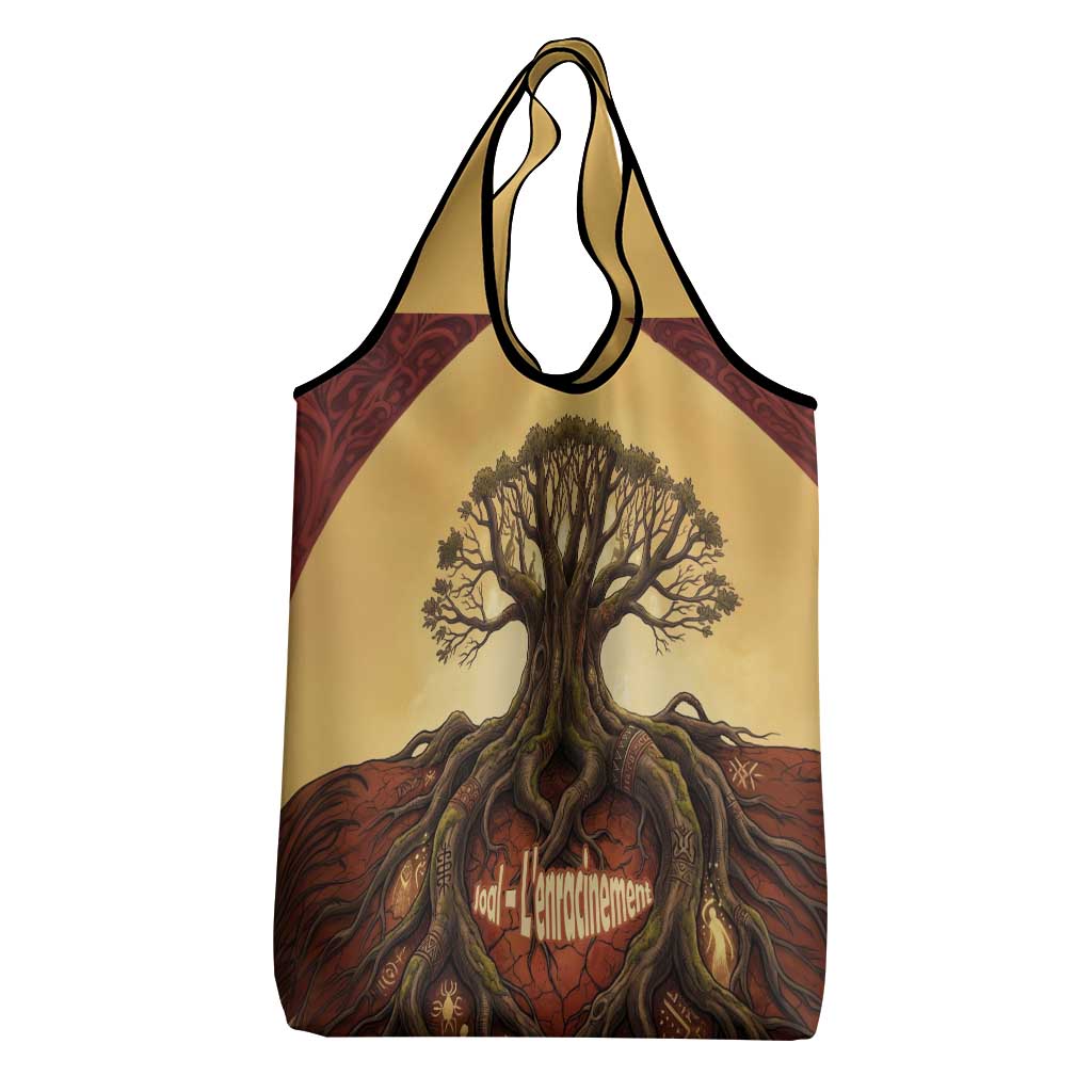Léopold Sédar Senghor Grocery Bag Sacred Baobab Tree Design African Roots and Symbols Theme Negritude Movement - African Pride