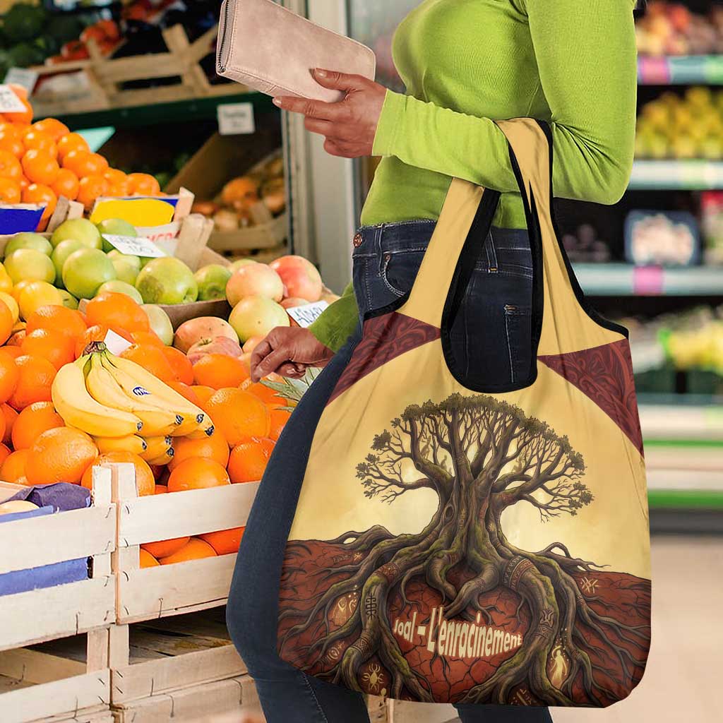 Léopold Sédar Senghor Grocery Bag Sacred Baobab Tree Design African Roots and Symbols Theme Negritude Movement - African Pride