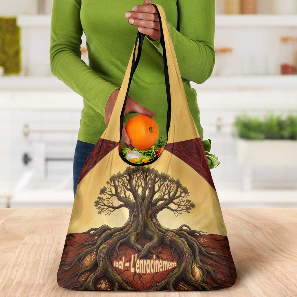 Léopold Sédar Senghor Grocery Bag Sacred Baobab Tree Design African Roots and Symbols Theme Negritude Movement - African Pride