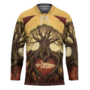 Léopold Sédar Senghor Hockey Jersey Sacred Baobab Tree Design African Roots and Symbols Theme Negritude Movement - African Pride
