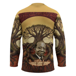 Léopold Sédar Senghor Hockey Jersey Sacred Baobab Tree Design African Roots and Symbols Theme Negritude Movement - African Pride