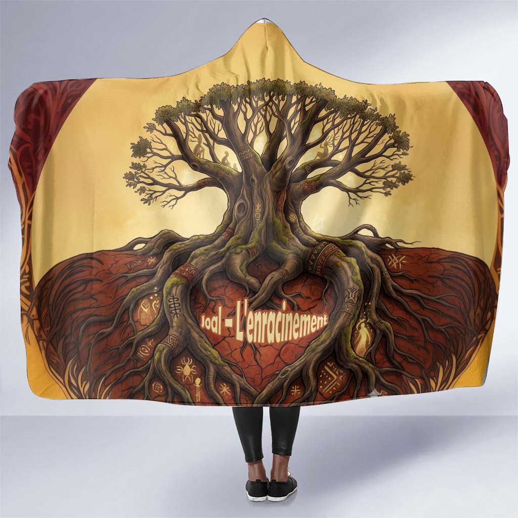 Léopold Sédar Senghor Hooded Blanket Sacred Baobab Tree Design African Roots and Symbols Theme Negritude Movement - African Pride
