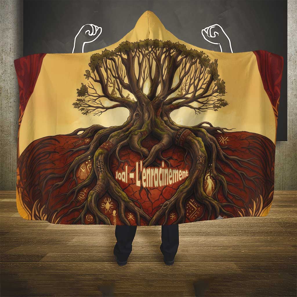Léopold Sédar Senghor Hooded Blanket Sacred Baobab Tree Design African Roots and Symbols Theme Negritude Movement - African Pride