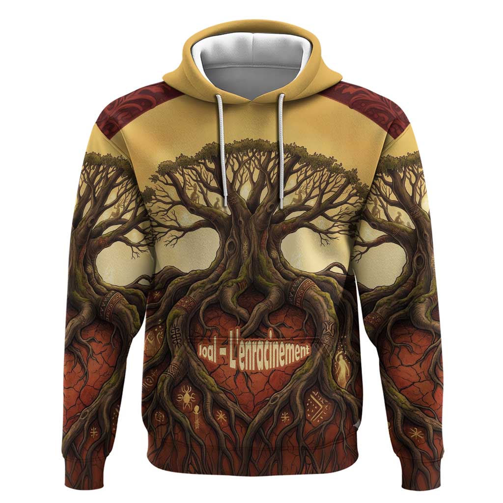 Léopold Sédar Senghor Hoodie Sacred Baobab Tree Design African Roots and Symbols Theme Negritude Movement - African Pride