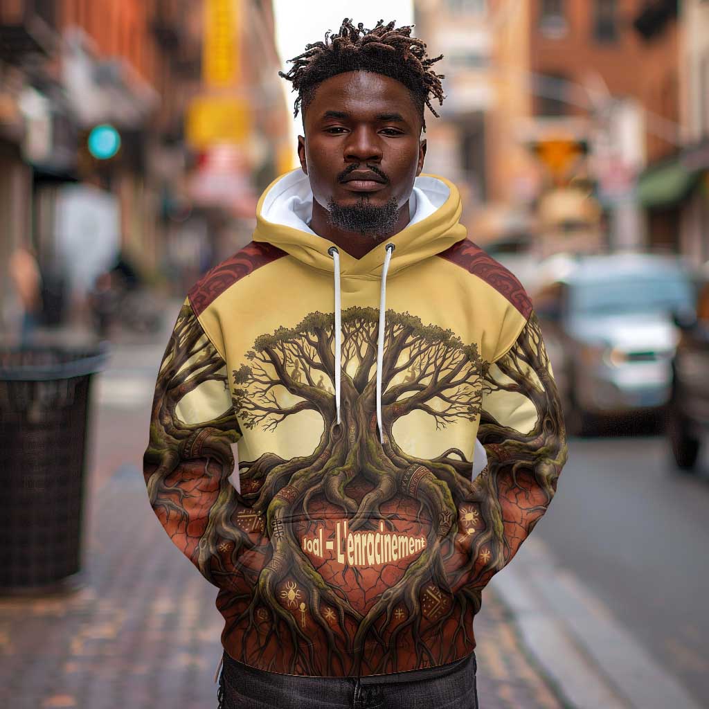 Léopold Sédar Senghor Hoodie Sacred Baobab Tree Design African Roots and Symbols Theme Negritude Movement - African Pride