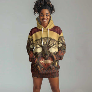 Léopold Sédar Senghor Hoodie Dress Sacred Baobab Tree Design African Roots and Symbols Theme Negritude Movement - African Pride