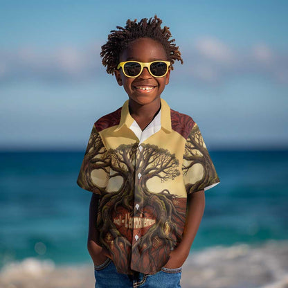 Léopold Sédar Senghor Kid Hawaiian Shirt Sacred Baobab Tree Design African Roots and Symbols Theme Negritude Movement - African Pride