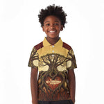 Léopold Sédar Senghor Kid Polo Shirt Sacred Baobab Tree Design African Roots and Symbols Theme Negritude Movement - African Pride
